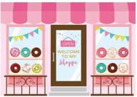 🍩 girls pink sweet dessert shop themed party backdrop - funnytree donut shoppe photography background for baby shower, birthday cake table decorations, banner, photo studio booth props (7x5ft) logo