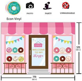 img 3 attached to 🍩 Girls Pink Sweet Dessert Shop Themed Party Backdrop - Funnytree Donut Shoppe Photography Background for Baby Shower, Birthday Cake Table Decorations, Banner, Photo Studio Booth Props (7x5ft)