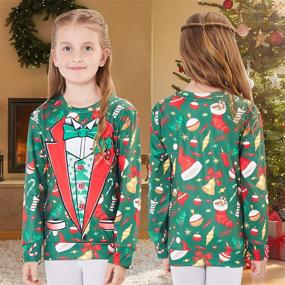 img 2 attached to 🎄 BFUSTYLE Unisex Ugly Christmas Sweatshirt for Kids | Fleece Xmas Pullover | Ages 4-16