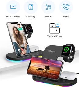 img 1 attached to 🔌 SIATOES 3-in-1 Wireless Fast Charging Station Dock for Apple iPhone, AirPods, and Watch - Qi-Certified 15W Phone Charger Stand