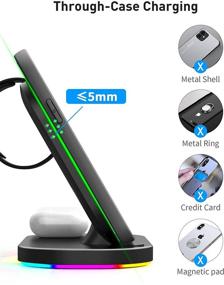 img 2 attached to 🔌 SIATOES 3-in-1 Wireless Fast Charging Station Dock for Apple iPhone, AirPods, and Watch - Qi-Certified 15W Phone Charger Stand