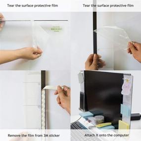 img 2 attached to 📌 Organize Your Office Desk with DailyTreasures Acrylic Monitor Memo Board - 2pcs Side Panel, 1pcs Message Memo Pad Shelve, 4Pcs Sticky Notes, 1 Sheet Index Tab, Phone Holder