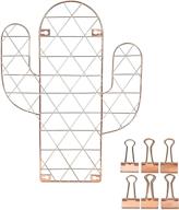 🌵 juvale rose gold cactus wire grid photo holder: stylish picture display for wall (13 x 17 inches) логотип