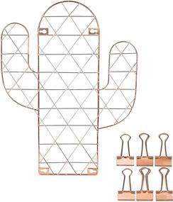 img 4 attached to 🌵 Juvale Rose Gold Cactus Wire Grid Photo Holder: Stylish Picture Display for Wall (13 x 17 Inches)