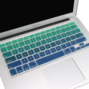 img 3 attached to 🔋 Gradient Green Ombre Keyboard Cover Protector for MacBook Air/Pro 13''/15''/17'' - Batianda Silicone Skin