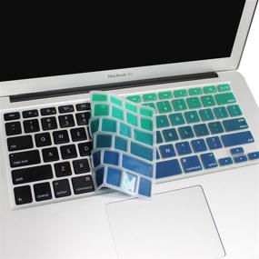 img 1 attached to 🔋 Gradient Green Ombre Keyboard Cover Protector for MacBook Air/Pro 13''/15''/17'' - Batianda Silicone Skin