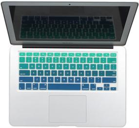 img 4 attached to 🔋 Gradient Green Ombre Keyboard Cover Protector for MacBook Air/Pro 13''/15''/17'' - Batianda Silicone Skin