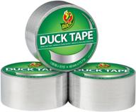 лента duck brand 285917 металлического цвета, 1,88 дюйма х 15 ярдов, хром, набор из 3 рулонов логотип