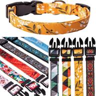 🐶 designer dog collars: stylish patterns for small, medium & large male/female dogs - adjustable, durable & long-lasting logo