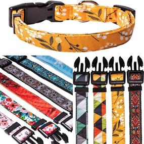 img 4 attached to 🐶 Designer Dog Collars: Stylish Patterns for Small, Medium & Large Male/Female Dogs - Adjustable, Durable & Long-lasting