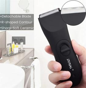 img 3 attached to 🔌 Ultimate Male Hygiene Ball Shaver - Waterproof Groin Hair Trimmer for Men, Electric Clipper with Safe Ceramic Blade, USB Charged