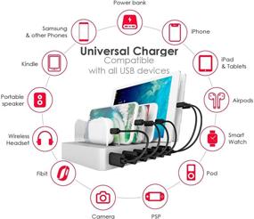 img 3 attached to 🔌 TIMSTOOL 6 USB Charging Station: Smart Fast Charging Dock for Multiple Devices - No Buzz - LED Indication - Compatible with iPhone iPad Kindle - Silver