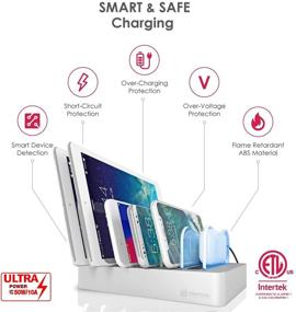 img 2 attached to 🔌 TIMSTOOL 6 USB Charging Station: Smart Fast Charging Dock for Multiple Devices - No Buzz - LED Indication - Compatible with iPhone iPad Kindle - Silver