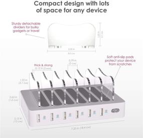 img 1 attached to 🔌 TIMSTOOL 6 USB Charging Station: Smart Fast Charging Dock for Multiple Devices - No Buzz - LED Indication - Compatible with iPhone iPad Kindle - Silver