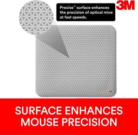 img 2 attached to 🖱️ 3M Precise Mouse Pad (MP114-BSD1) - Boosts Optical Mice Precision at High Speeds, Extends Wireless Mouse Battery Life by 50%, Easy-Clean, Non-Slip Surface, 9" x 8