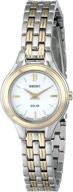 ⌚ seiko women's sup210 solar-power two-tone watch - timeless classic for enhanced visibility and style logo