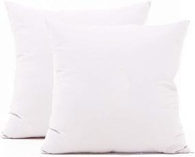 img 2 attached to 🛋️ TAOSON Set of 2 Soft Square Decorative Throw Pillow Protector Covers 100% Cotton Sofa Solid Colors Couch Cushion Pillowcases with Hidden Zipper - White, 16 x 16 inch (Cover Only, No Insert)