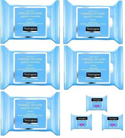img 2 attached to Neutrogena Makeup Remover Cleansing Towelettes, 5 Pack + 3 Bonus Pouches - Effective Daily Face Wipes for Dirt, Oil, and Waterproof Makeup Removal, 25 ct