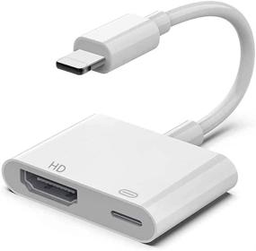 img 4 attached to Улучшенное аудио-визуальное восприятие: адаптер Apple MFi Certified Lightning to HDMI для iPhone 11/XS/XR/X/8/7 - 1080P цифровой AV синхронный экранный коннектор.