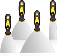 🔪 maexus putty knife set - spackle knife, batching tool, paint tool, cleaning shovel - wall caulking mud scraper set for thickening - 4 pack of various widths (5”, 4”, 3”, 1.5”) логотип