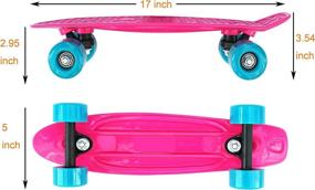 img 2 attached to 🛹 SK8MEMO 17x5 Inch Mini Skateboard with Eye-Catching Top Design, Beginners Mini Cruiser Skateboard featuring ABEC-7 Bearing and Smooth PU Wheels ...