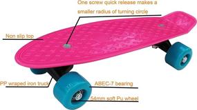 img 3 attached to 🛹 SK8MEMO 17x5 Inch Mini Skateboard with Eye-Catching Top Design, Beginners Mini Cruiser Skateboard featuring ABEC-7 Bearing and Smooth PU Wheels ...