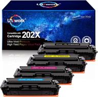 uniwork compatible toner cartridge set for hp laserjet pro mfp printers - hp 202x 202a cf500x cf500a - black, cyan, magenta, yellow logo