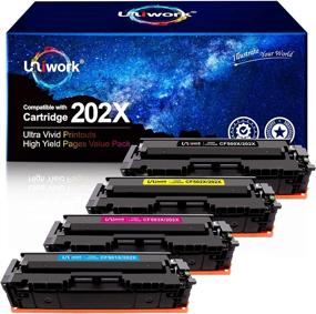 img 4 attached to Uniwork Compatible Toner Cartridge Set for HP Laserjet Pro MFP Printers - HP 202X 202A CF500X CF500A - Black, Cyan, Magenta, Yellow