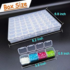 img 3 attached to 🎨 56 Grid Diamond Painting Container Box with 4pcs Label Stickers - Sewing, Nail Art, Bead, DIY Craft Organizer