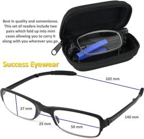 img 2 attached to 👓 Fashionable Folding Reading Glasses with Cases - 2 Pair Unisex Readers for Men and Women