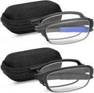 👓 fashionable folding reading glasses with cases - 2 pair unisex readers for men and women logo