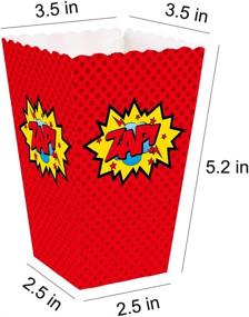 img 3 attached to 🎉 Superhero Party Supplies: 24 Pcs Popcorn Boxes Cardboard Candy Containers for Birthday, Theater Themed Parties, Movie Nights, Carnivals - Favors for Superhero Theme