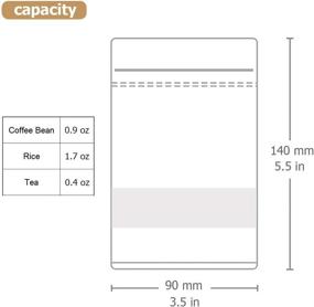 img 3 attached to 👜 50 Packs Resealable Kraft Stand Up Pouches with Window - Zip Lock Coffee Bags for Packaging Products