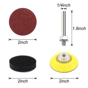 img 2 attached to 🔄 Coceca 180pcs 2 Inches Sanding Discs Pad Kit for Drill Sander - Complete with Backer Plate and Quarter Inch Shank