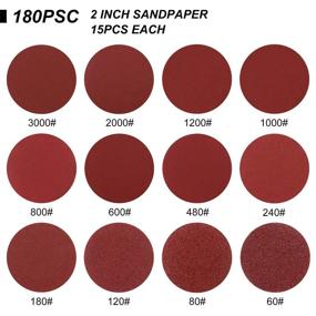 img 3 attached to 🔄 Coceca 180pcs 2 Inches Sanding Discs Pad Kit for Drill Sander - Complete with Backer Plate and Quarter Inch Shank