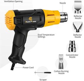 img 1 attached to 🔥 C P CHANTPOWER Heat Hun: 1800W Hot Air Gun – Dual Temperature Control, 4 Nozzles & Scraper Included