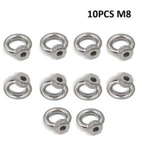 img 2 attached to 🔩 Lependor M8 Stainless Steel Threaded Nut Fastener - Pack of 10 Metric Ring Shape Lifting Eye Nuts (5/16")