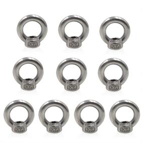 img 4 attached to 🔩 Lependor M8 Stainless Steel Threaded Nut Fastener - Pack of 10 Metric Ring Shape Lifting Eye Nuts (5/16")