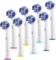 🪥 8-pack of replacement toothbrush heads compatible with oral b braun - precision refills for professional electric toothbrushes oral-b 7000, clean, pro 1000, 9600, 500, 3000, 8000, plus! logo