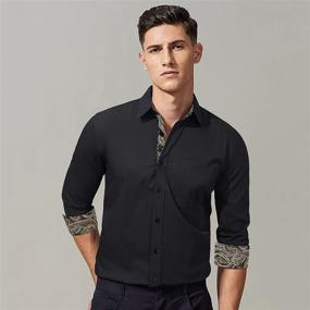 img 3 attached to 👔 HISDERN Contrast Classic Paisley Shirts: High-End Men's Clothing with a Regal Touch