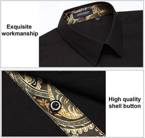 img 1 attached to 👔 HISDERN Contrast Classic Paisley Shirts: High-End Men's Clothing with a Regal Touch