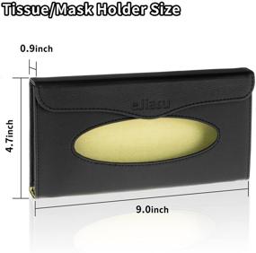 img 1 attached to Black Car Tissue Holder - Sun Visor Napkin Case for Vehicles with PU Leather Backseat