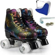 👟 zzainio women's quad roller skates for indoor and outdoor use with bag - stylish and comfortable adult roller skates logo