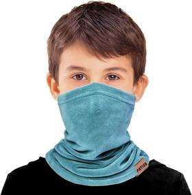 img 3 attached to Cozy Winter Fleece Neck Warmer Gaiter for Kids - Windproof Face Cover for Cold Weather, Boys and Girls Balaclava Mask