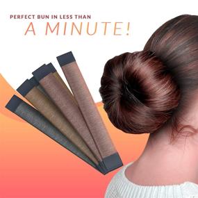 img 3 attached to 🔃 Versatile Hair Bun Maker - French Twist Hair Fold Wrap Snap by Andlane: 1 Black, 1 Brown, 1 Light Brown