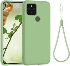 img 4 attached to Premium Matcha Green Silicone Gel Case for Google Pixel 5a 5G - Full Body Shockproof Design - abitku