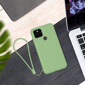 img 1 attached to Premium Matcha Green Silicone Gel Case for Google Pixel 5a 5G - Full Body Shockproof Design - abitku