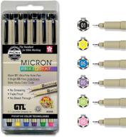 🖊 g.t. luscombe pigma micron bible study pen kit - fine & medium point, no smearing or fading, bible safe, set of 6 artist pens - new packaging logo