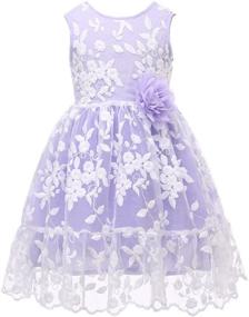img 3 attached to Bow Dream Rustic Bridesmaid Lavender Dress for Girls
