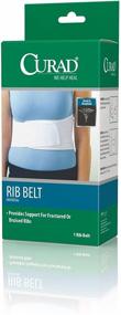 img 1 attached to 🏋️ High Quality Curad Universal Rib Belt for Bruised or Broken Ribs, Elastic Comfort, Contoured Fit, Unisex - 28&#34; to 50&#34;, 1 Belt